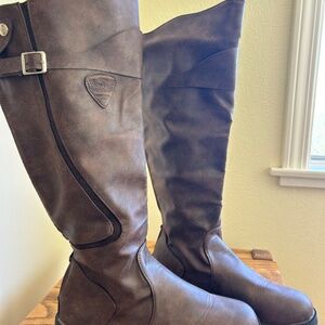 Women's Tall Brown Genuine Leather Boots